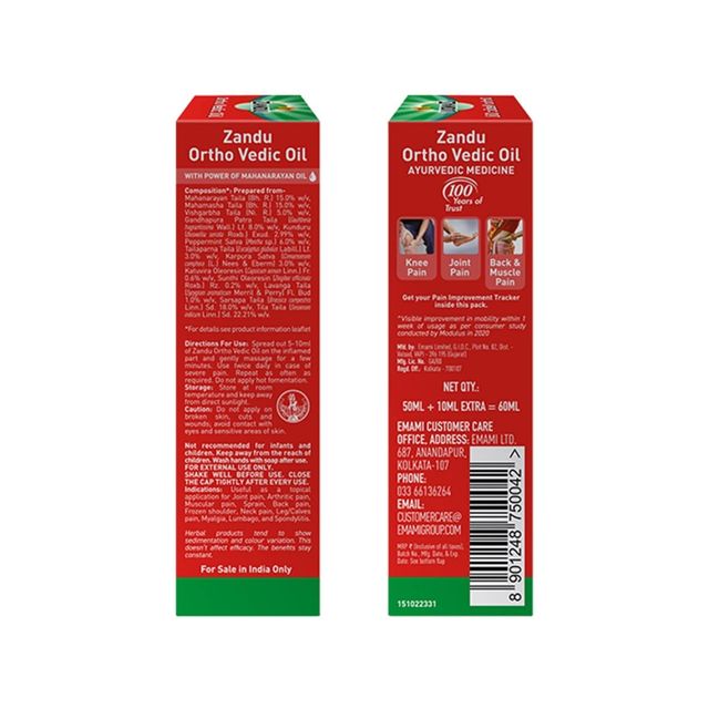 Zandu Ortho Vedic Knee & Joint Pain Oil 60mL