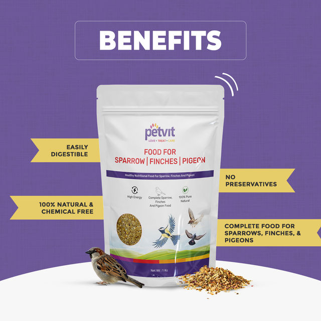 Petvit Food For Sparrow Finches Pigeon 100 % Nature & Pure