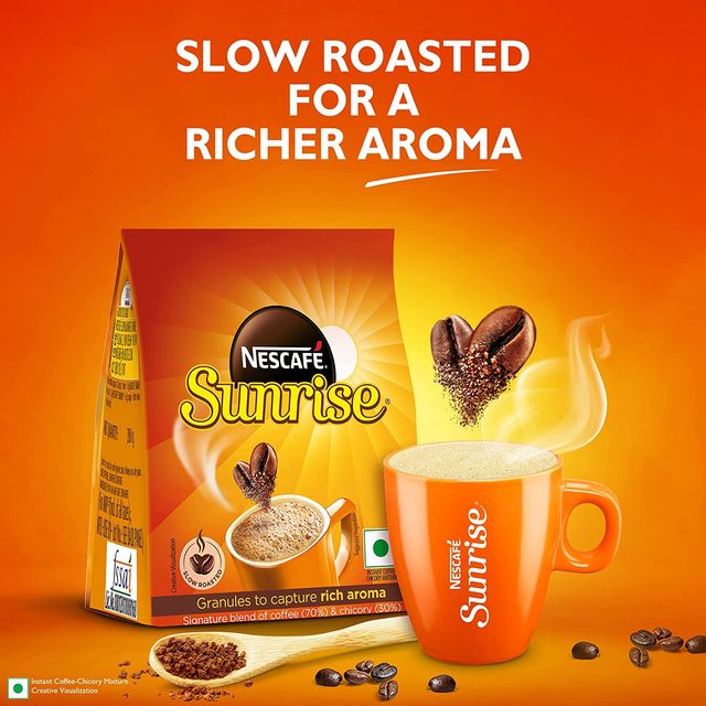 Nescafe Sunrise Instant Coffee Powder- Rich Aroma, Coffee-Chicory Mix, Pouch 100 g Combo
