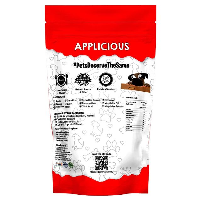 Goofy Tails Applicious Apple & Banana Biscuits For Dogs & Puppies Gluten Free
