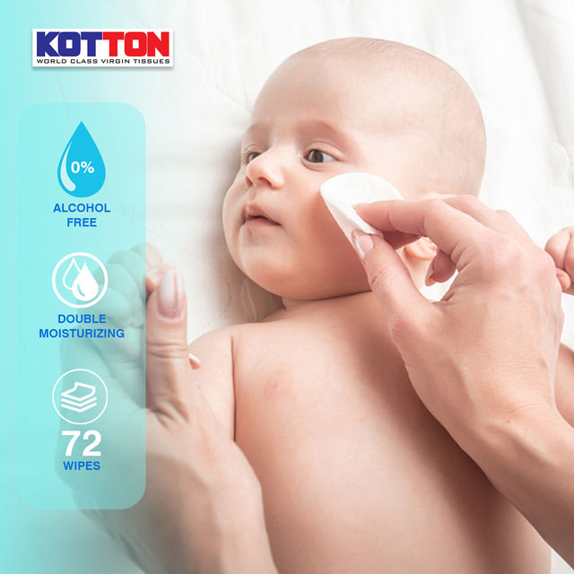 Kotton Baby Wipes with Aloe Vera (99% Pure Water)