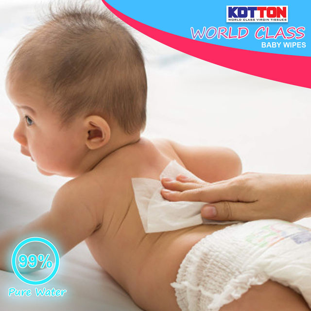 Kotton Baby Wipes with Aloe Vera (99% Pure Water)