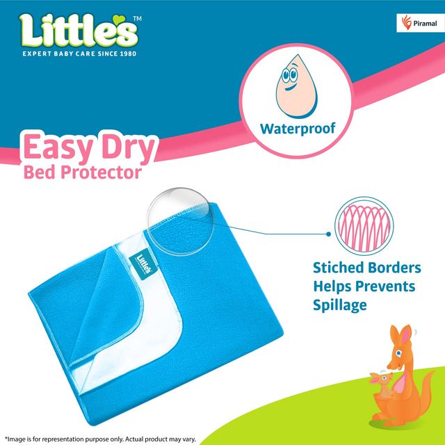 Littles Expert Baby Care Easy Dry Bed Protector For Kids | Blue | 0 - 3 years