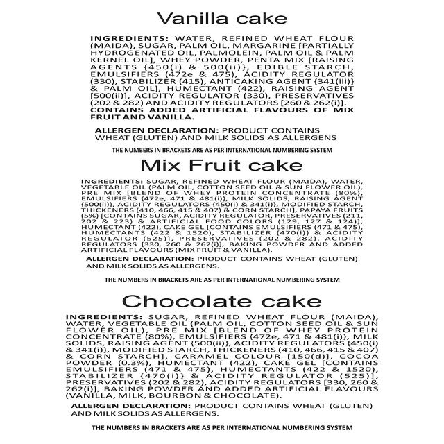 Bonn Sweet Desire Combo Of Mix Fruit, Vanilla, Chocolate Fruit Cake