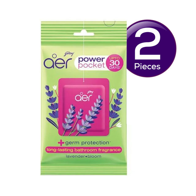 Godrej Aer Power Pocket Bathroom Freshener - Lavender Bloom 10 g Combo