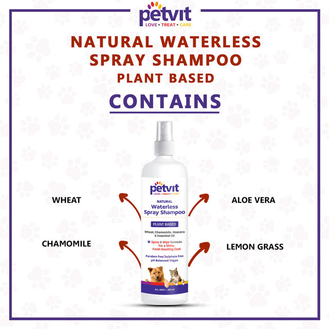 Petvit Plant Based Natural Waterless Spray Shampoo