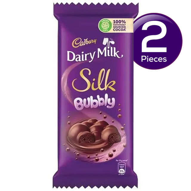 Cadbury Dairy Milk Silk Bubbly Chocolate Bar Valentine's Gift Pack 112 g Combo