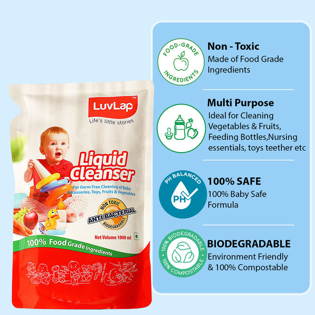 LuvLap Cleanser Refill Pack Baby Detergent For Kids
