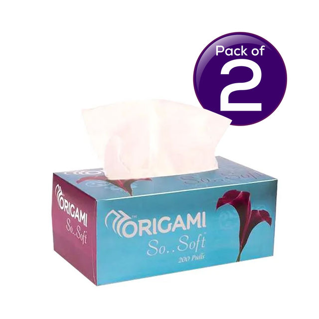 Origami So Soft Face Tissues 200 Pulls 2 Ply 1 pc Combo