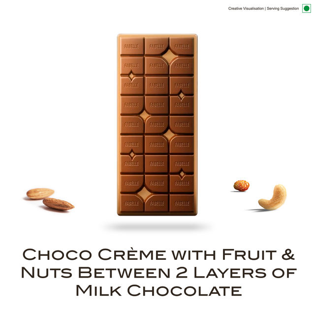 Fabelle Fruit & Nut 3 layered Chocolate Bar