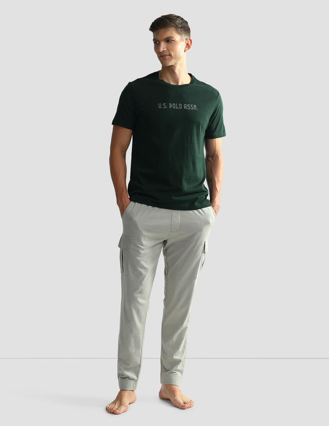 U.S. Polo Assn. Men's T-shirts | Sky Blue & Dark Green - XL