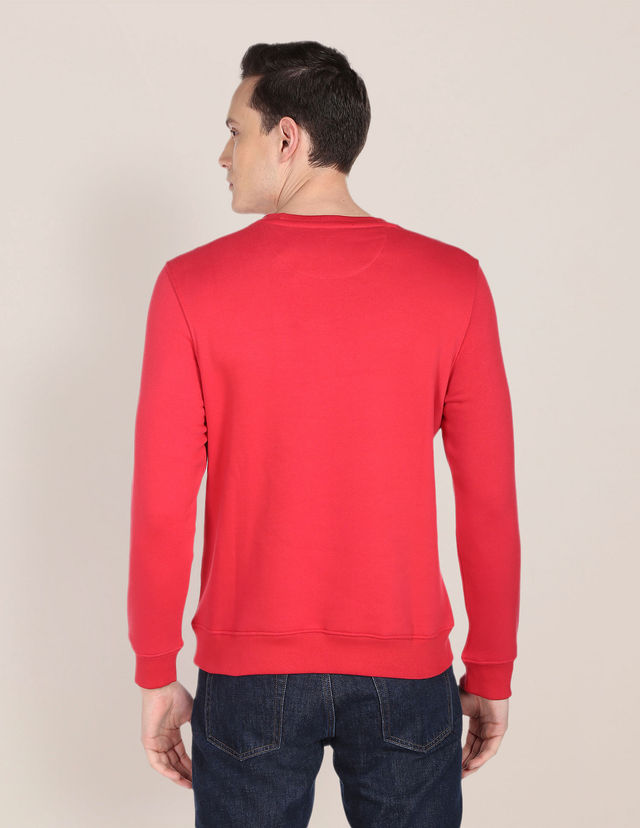 U.S. Polo Assn. Crew Neck Printed Logo Sweatshirt | Men | Red