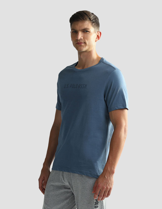 U.S. Polo Assn. Men's T-shirts | Sky Blue & Dark Green - XL