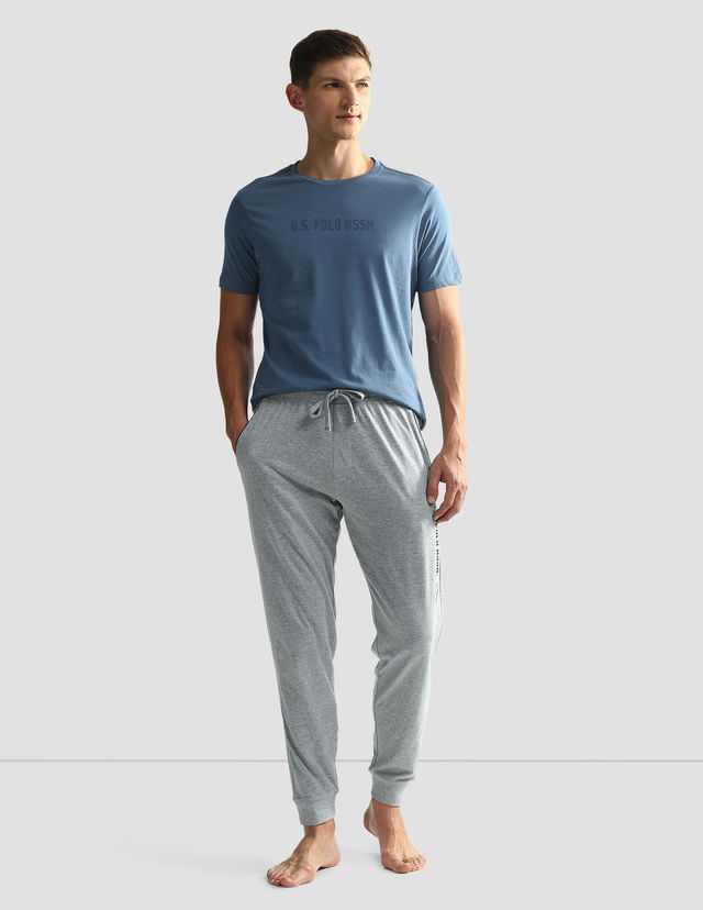 U.S. Polo Assn. Men's T-shirts | Sky Blue & Dark Green - XL