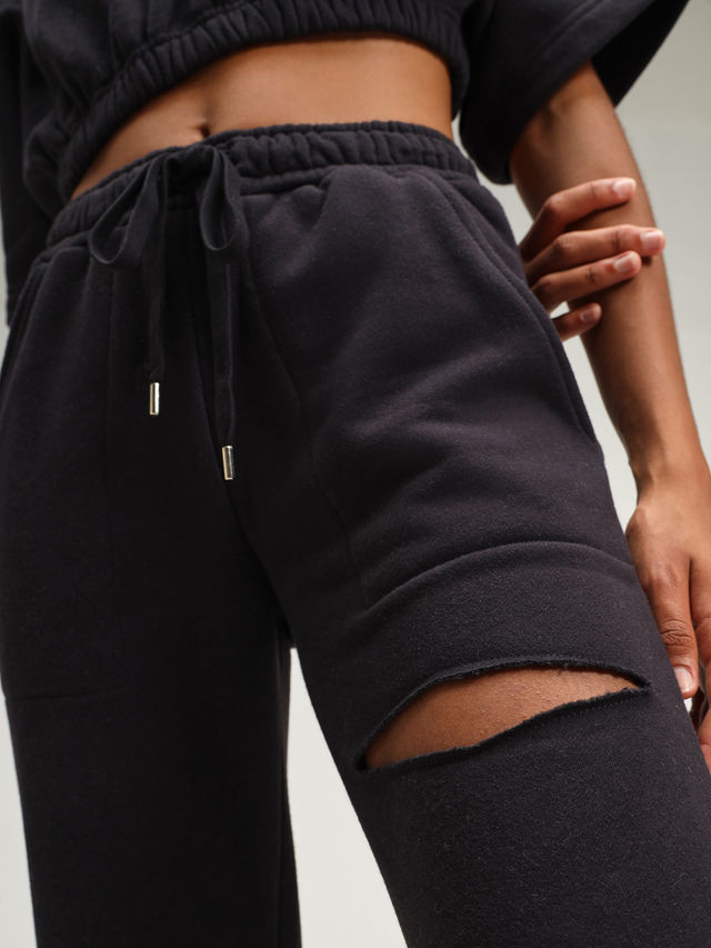 Cava Women's Joggers Straight Leg Slit | Boston Black - XL