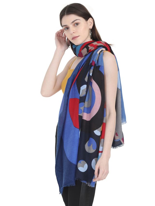 Fabseasons Women's Cotton Scarf | Blue - One Size