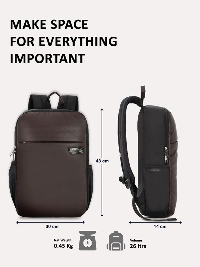 Lavie Sport Unisex Solid Leather 21 L Laptop Backpack - Buy at