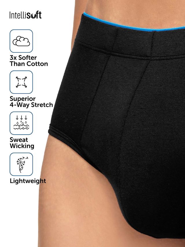 XYXX Uno IntelliSoft Micro Modal Solid Brief | Men's Innerwear | Pack of 2 | Blue + Black- S