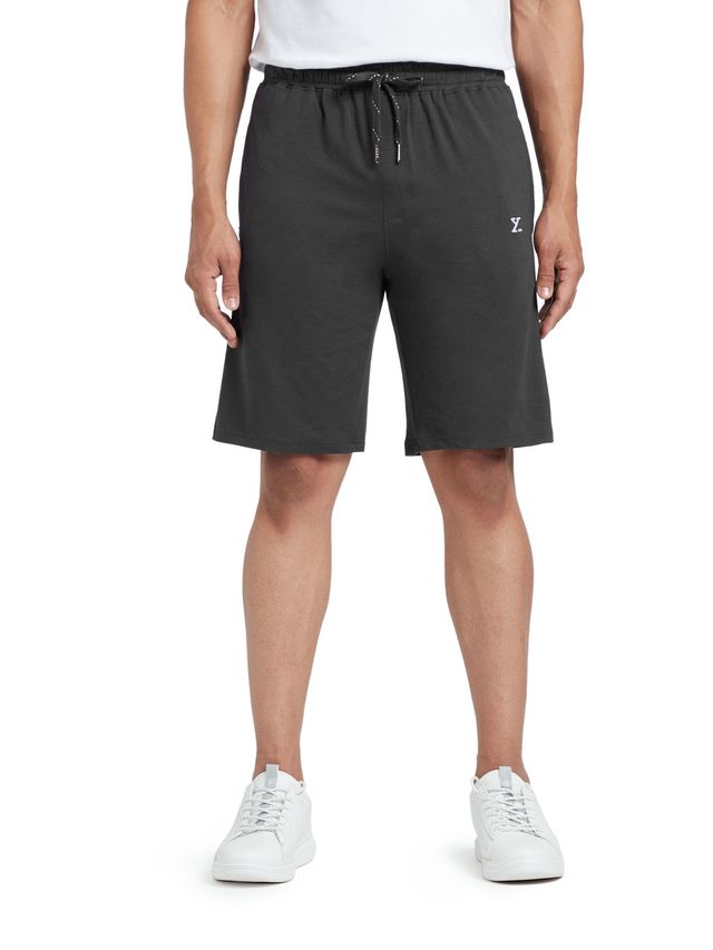 XYXX Mens Ace Cotton Solid Shorts | 2 Side Pocket With Zip | Grey - M