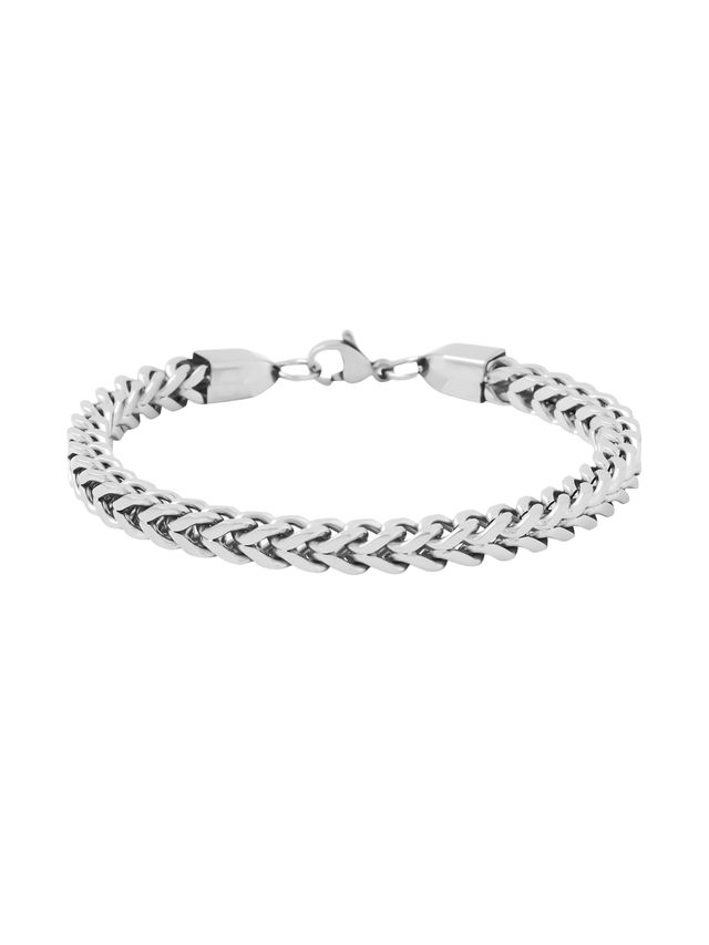 Yellow Chimes Silver Stainless Steel Bracelet for Men