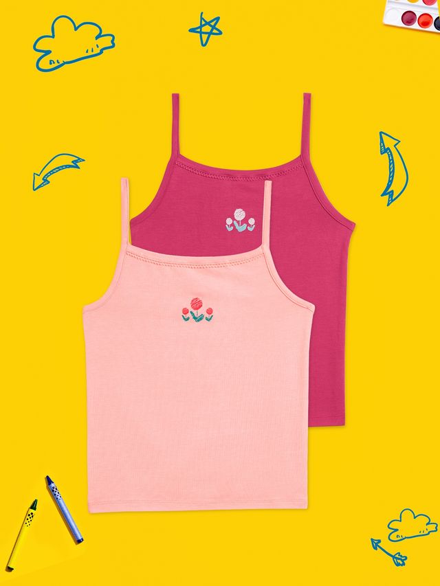 XY Life Slips for Girls, Tencel Modal, Antimicrobial - Dark Pink+Frost Pink | 13-14Y| Pack Of 2