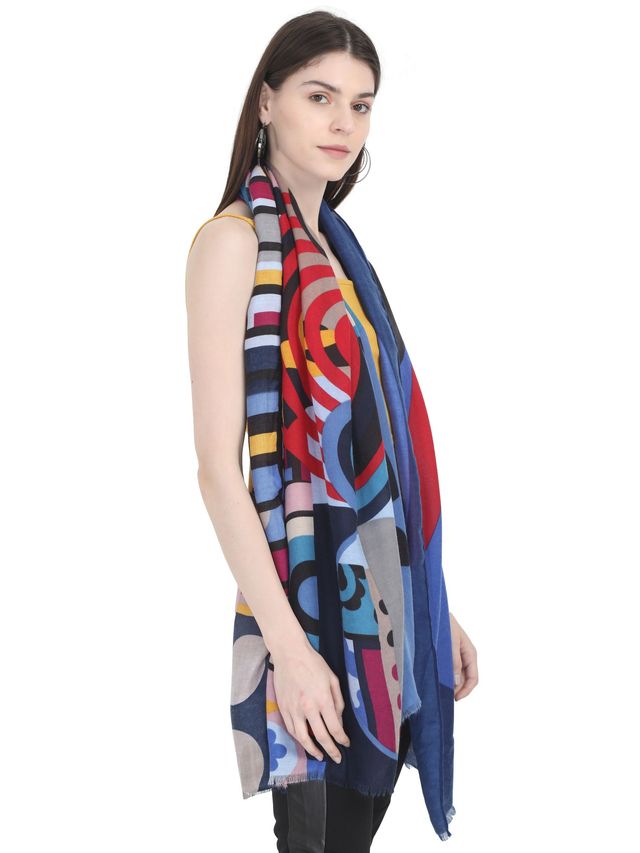 Fabseasons Women's Cotton Scarf | Blue - One Size