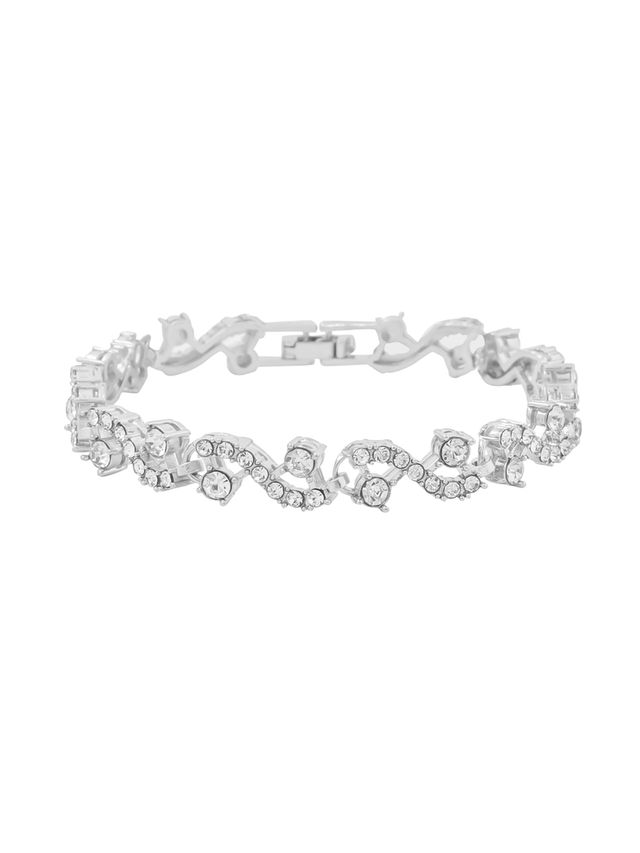Yellow Chimes Women Crystal Bracelets | Silver Toned | CZ Crystals