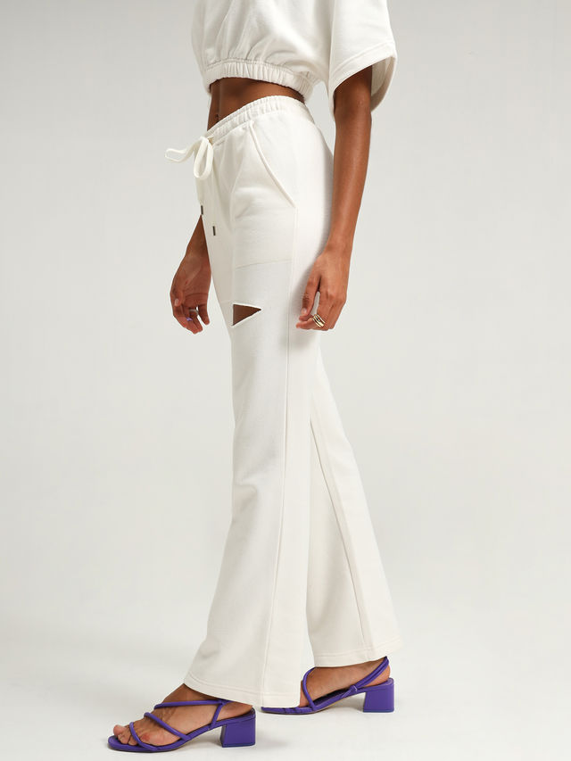 Cava Women's Joggers Straight Leg Slit | Arctic White - M