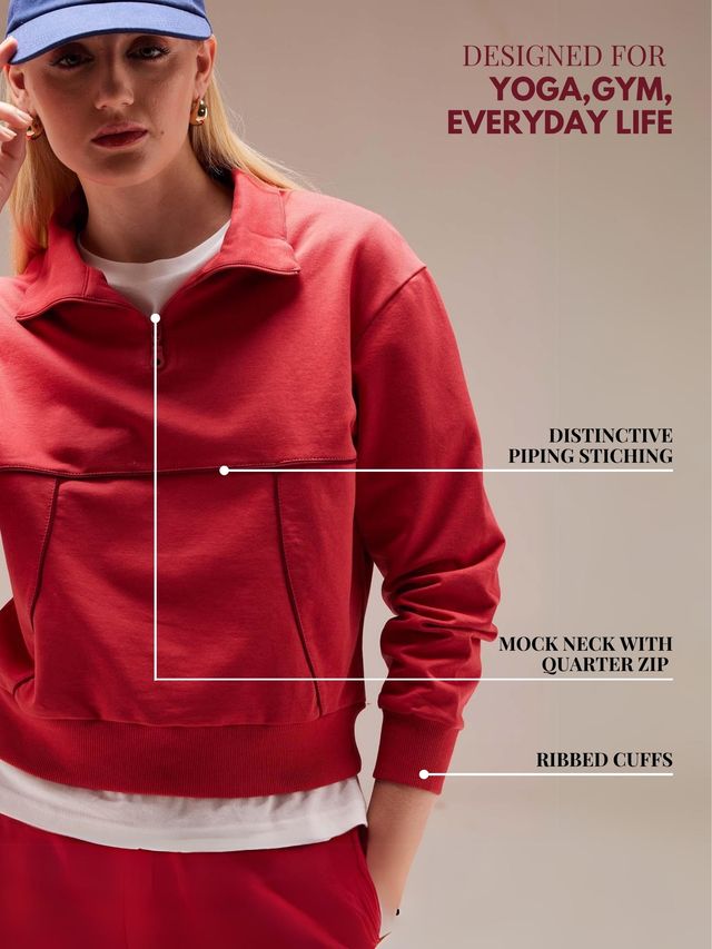 Cava Women's Sweatshirt Urban Q-zip | Red - S