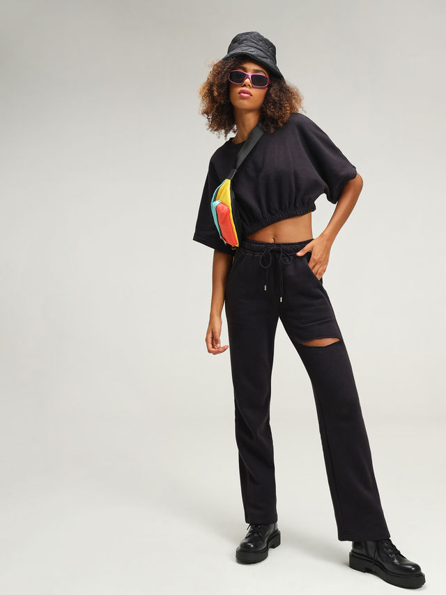 Cava Women's Joggers Straight Leg Slit | Boston Black - XL