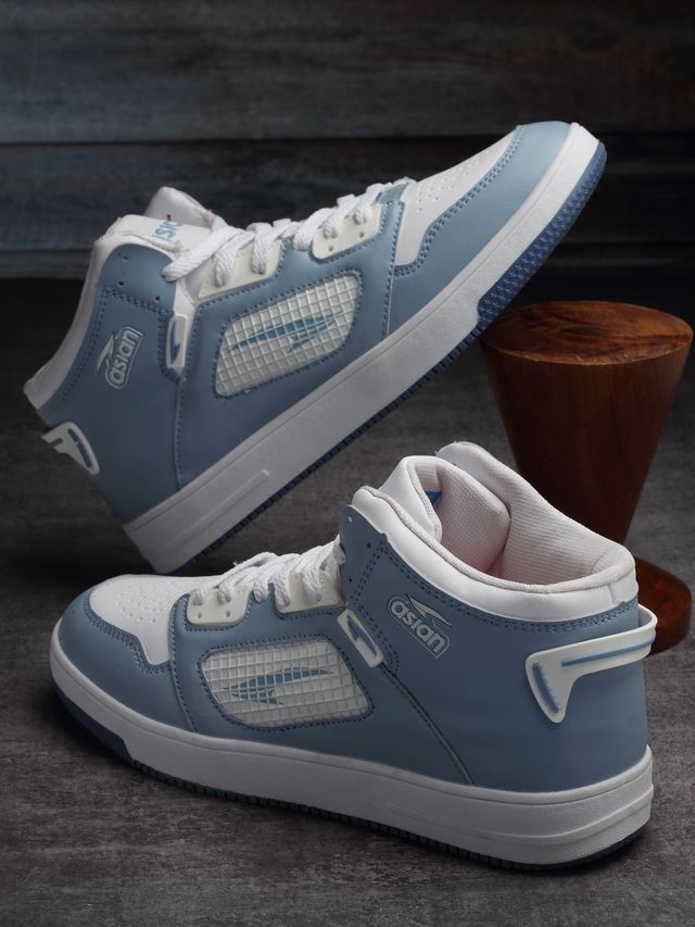 Asian Carnival-01 Hightop Sneakers For Men Slate White | UK-10