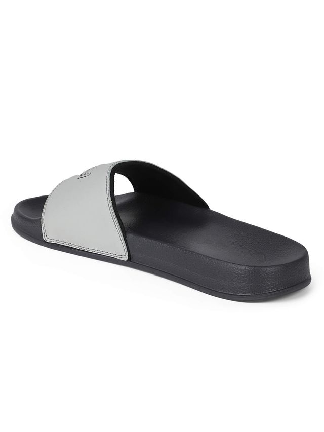 hummel Classic lightweight slides for Men with Cushioned Sole and Arch Support | Silver Grey | 7
