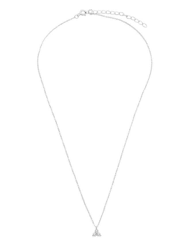 Accessorize London Women 925 Sterling Silver Hallmark Cubic Zirconia Flower Pendant Necklace