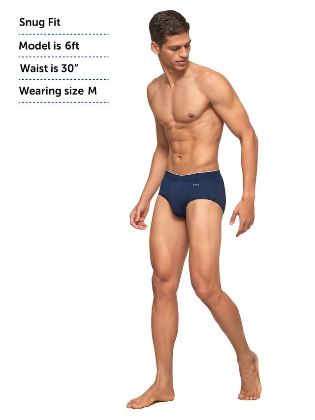 XYXX Uno IntelliSoft Micro Modal Solid Brief | Men's Innerwear | Pack of 2 | Blue + Black- S