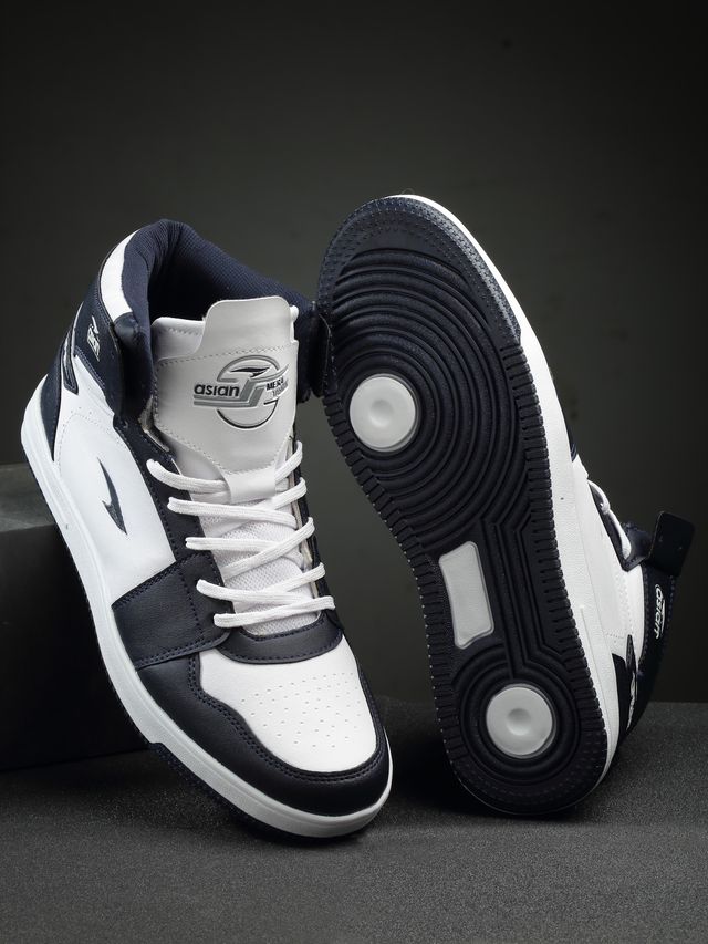 Asian Carnival-13 Hightop Sneakers For Men Navy White | UK-8