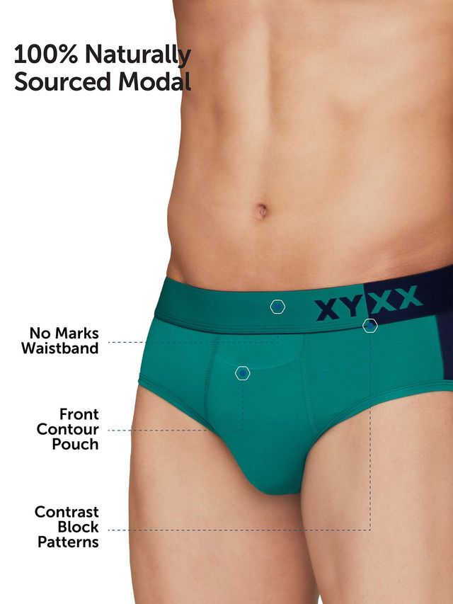 XYXX Dualist IntelliSoft Micro Modal Solid Brief | Men's Innerwear | Pack of 2 | Multicolored- XL