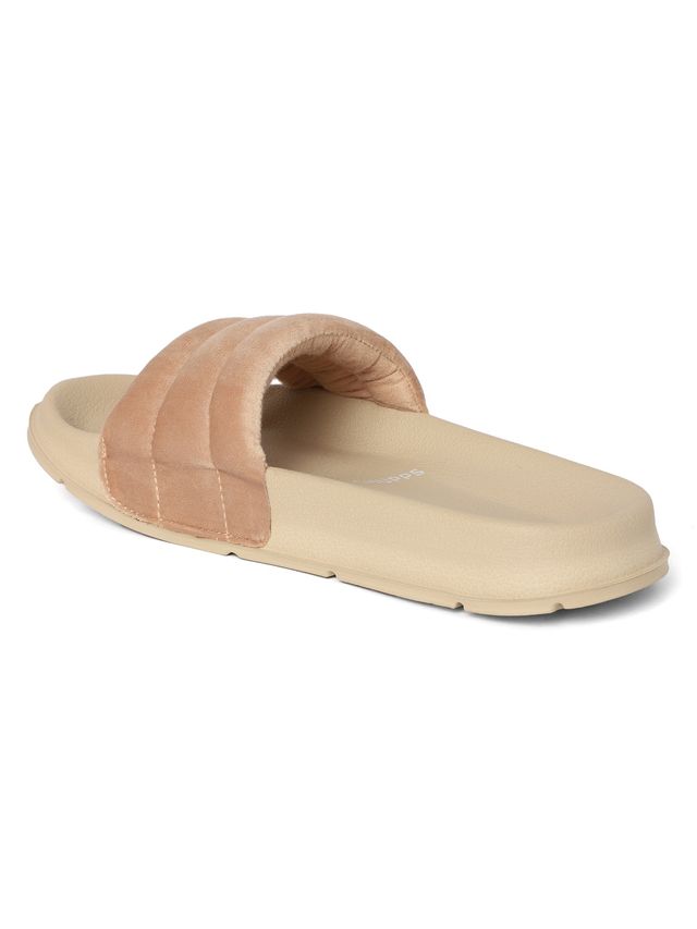 Chupps Cloud Cozy Beige and Beige Women's Casual Slider - UK 4