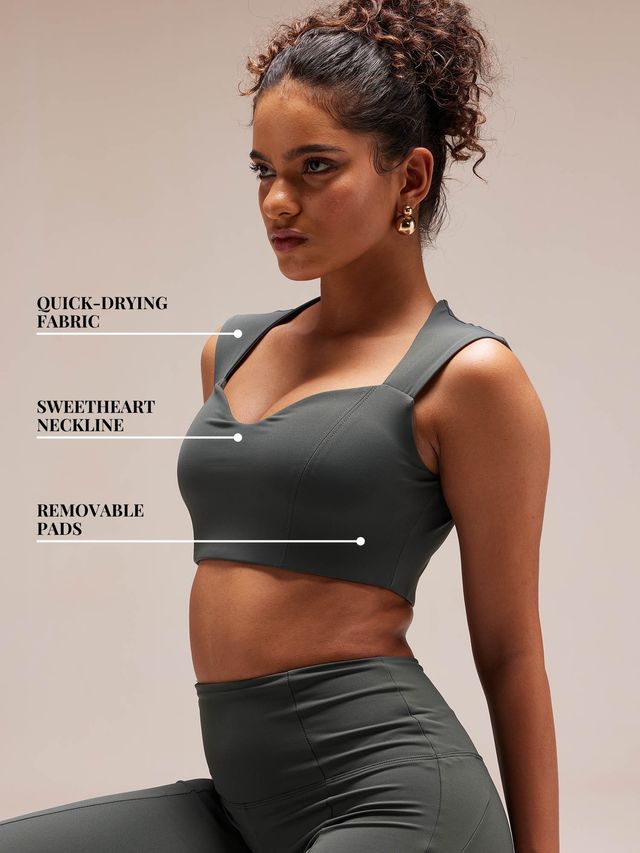 Cava Women's Sweetheart Neck Top Radiant | Olive - XXL