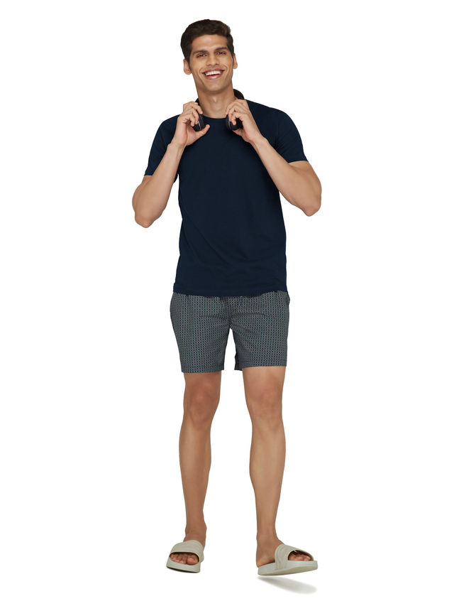 XYXX Astor IntelliEaze 100% Combed Cotton Printed Boxer | Back Pocket | Hexagon- L