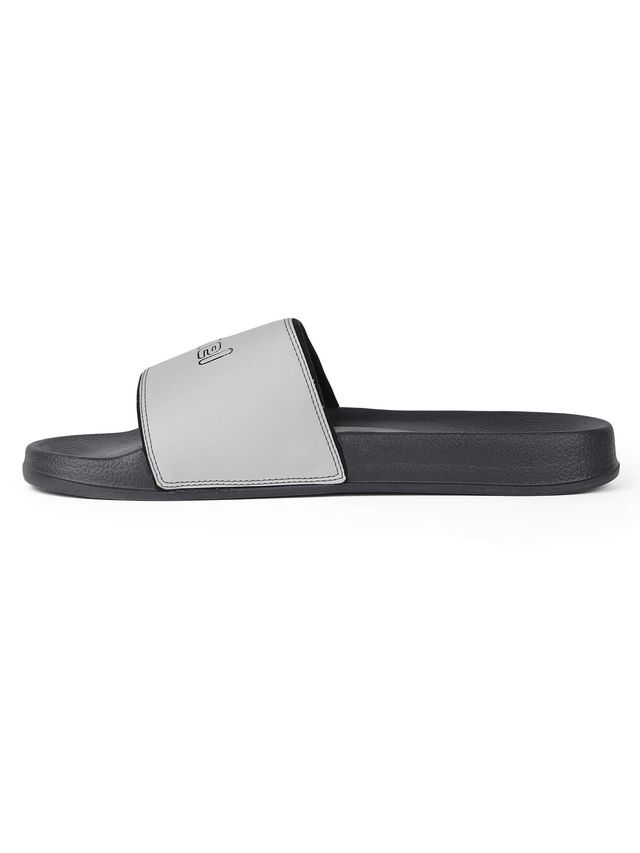 hummel Classic lightweight slides for Men with Cushioned Sole and Arch Support | Silver Grey | 9