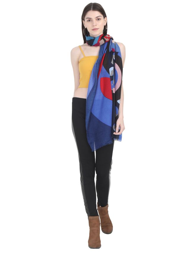 Fabseasons Women's Cotton Scarf | Blue - One Size