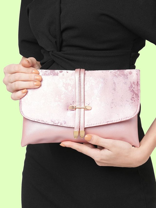 Lavie Chirpy Envelope Clutch(1pc), Vincent Chase by Lenskart | Full Rim Wayfarer Sunglasses | Polarized UV Protected | Unisex | Large | Black(1pc) & Voylla Valentine's Day Mosaic Heart Earrings(2pc) Combo