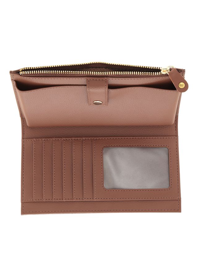 Fastrack Women's Solid Two Fold Wallet | Brown