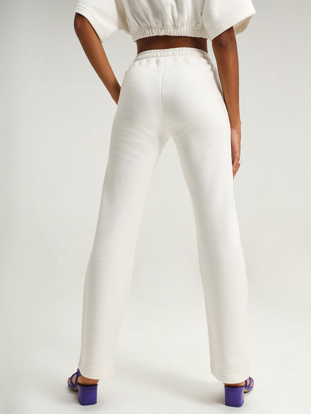 Cava Women's Joggers Straight Leg Slit | Arctic White - M