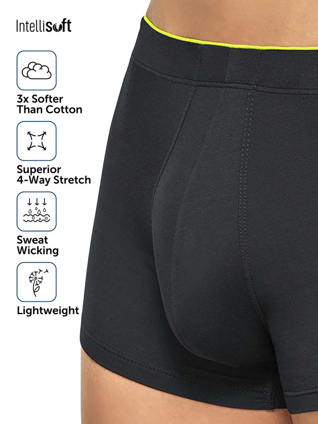XYXX Uno IntelliSoft Micro Modal Solid Trunk | Men's Innerwear | Pack of 2 | Grey- M