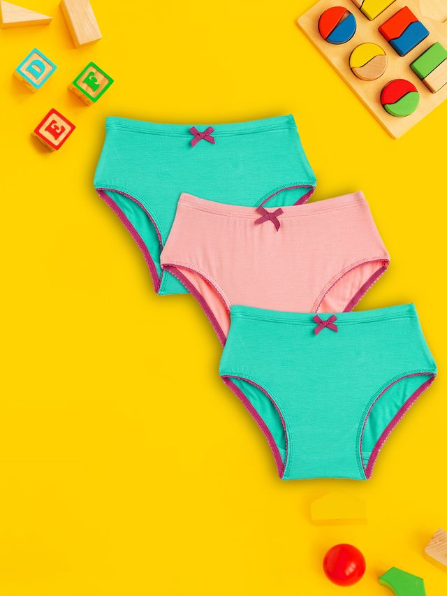 XY Life Hipster for Girls Antimicrobial-Aqua Green+Frost Pink+Aqua Green | 9-10Y| Pack Of 3 Panty