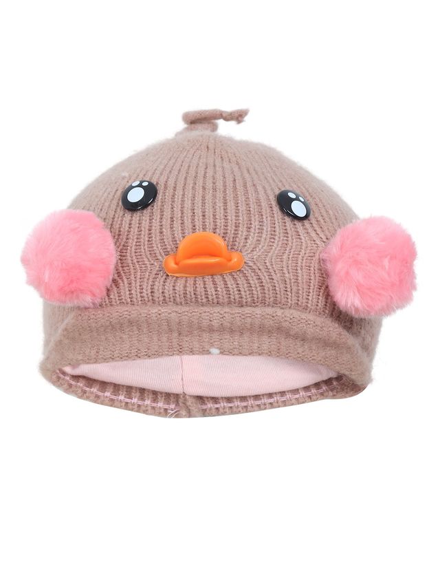 Fabseasons Girl's Solid Acrylic Wool Cap | Pink | 2 - 10 years