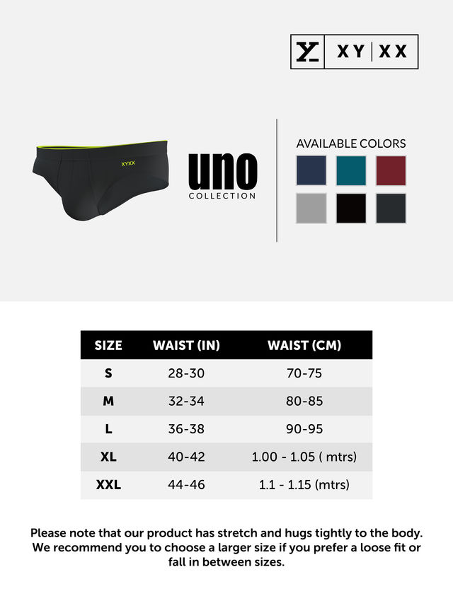 XYXX Uno IntelliSoft Micro Modal Solid Brief | Men's Innerwear | Pack of 2 | Blue + Black- XL