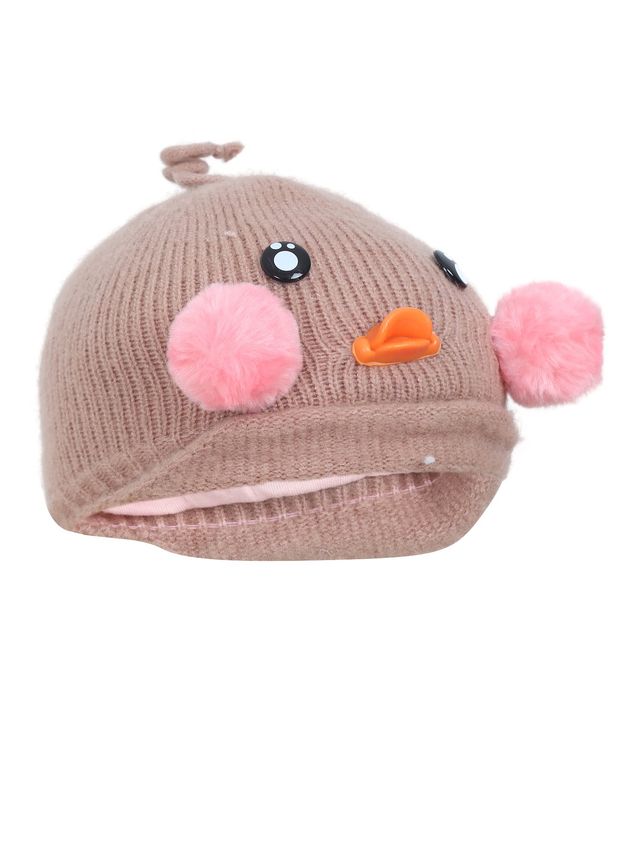 Fabseasons Girl's Solid Acrylic Wool Cap | Pink | 2 - 10 years