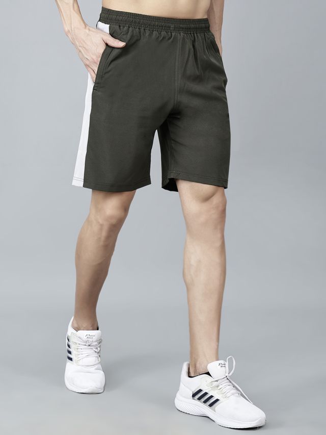 Texfro Men's Solid Knee Length Sports & Regular Shorts with Side Pockets - Green | L